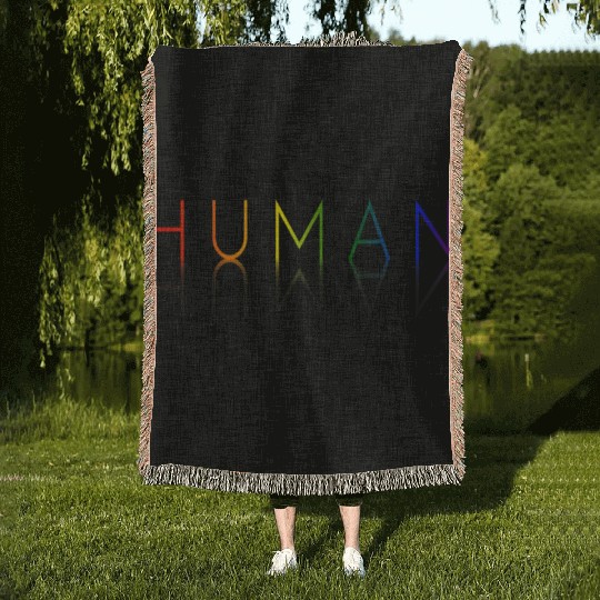 HUMAN LGBT Flag Gay Pride Month Transgender Woven Blankets