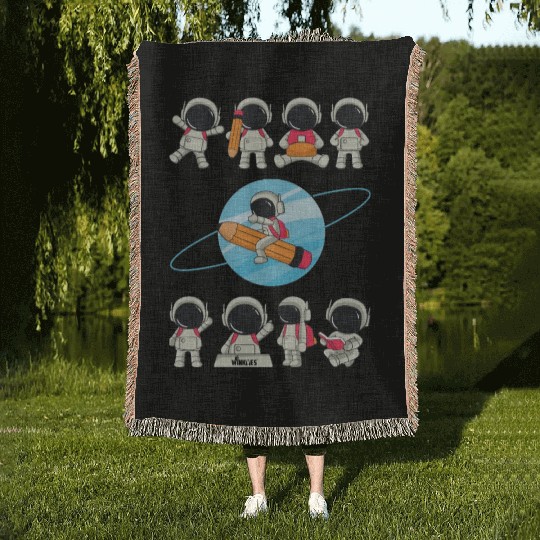 WINKYES - Funny Astronauts Woven Blankets