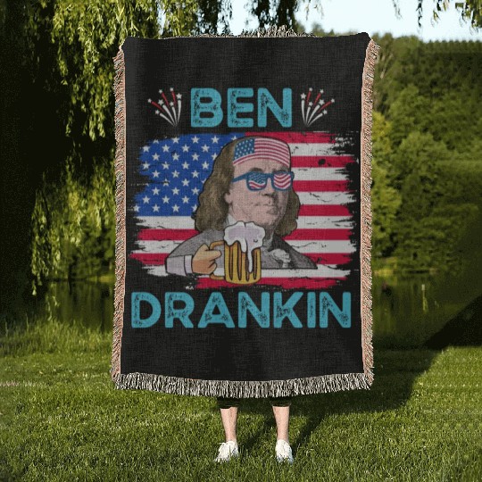 Ben Drankin US President Independence Day Woven Blankets