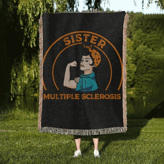 Proud Sister Of An Multiple Sclerosis Awareness Woven Blankets