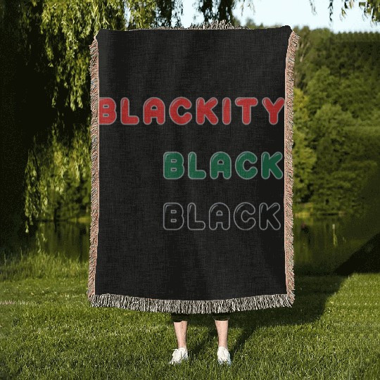 Blackity Black Black Woven Blankets