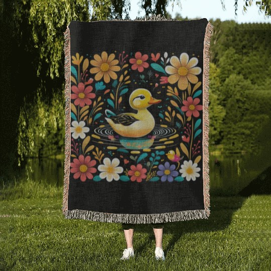 Joyful Duck Pond Woven Blankets