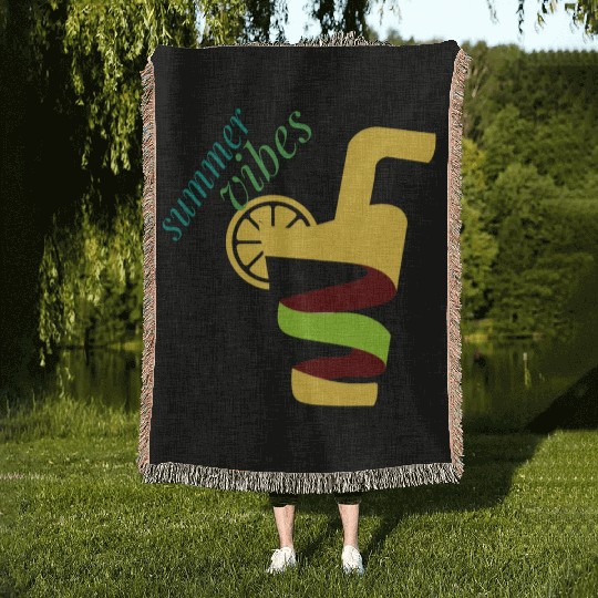 Cool lemon drink summer design Woven Blankets