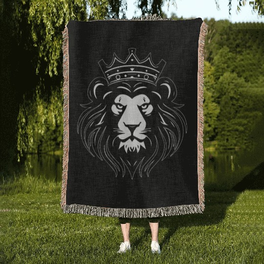 Lion Lionhead Mane Predator Woven Blankets