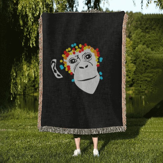 Monkey Face Monkey Monkey Woven Blankets