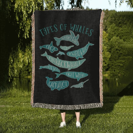 Vintage Whale Lover Design Woven Blankets