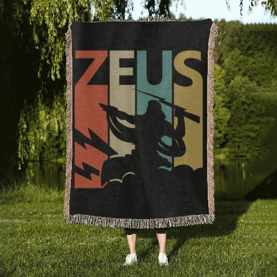Zeus God Of Thunder - Greek Mythology Woven Blankets