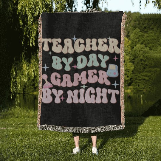 Teacher By Day Gamer By Night, Happy Game Day Woven Blankets