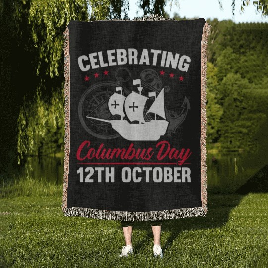 Christopher Columbus Italian American Columbus Day Woven Blankets
