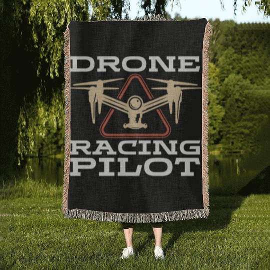 Drone Racing Pilot Quadcopter Fpv Race Drone Racer Woven Blankets