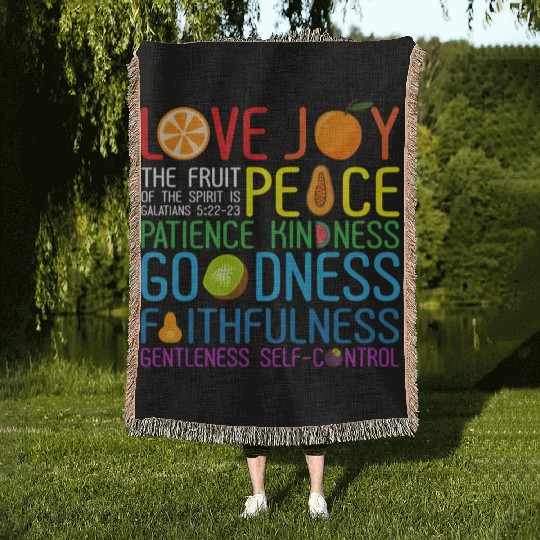 Love Joy The Fruit Of The Spirit Is Peace Patience Woven Blankets