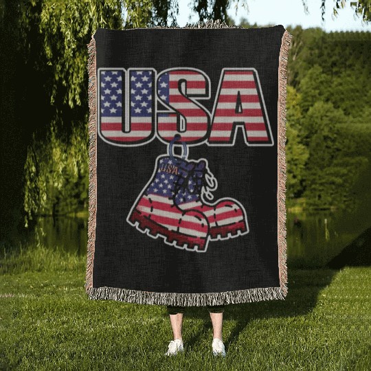 God bless America the land of the free Woven Blankets