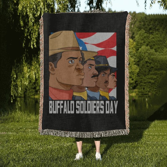 National Buffalo Soldiers Day July 28Th Patriotic Woven Blankets
