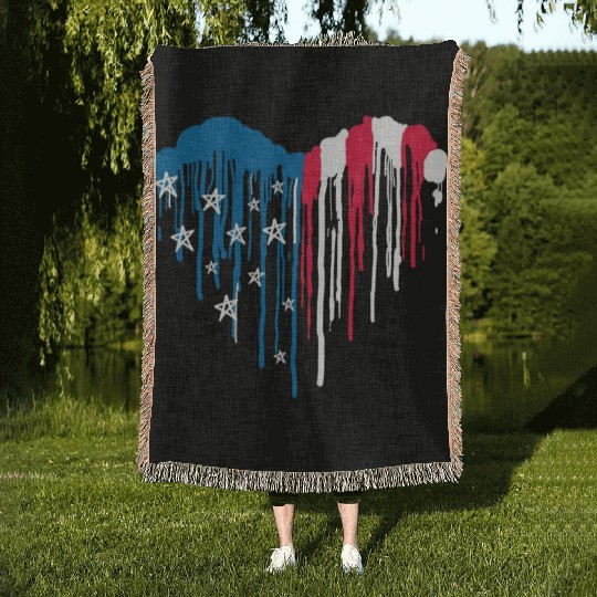 "USA: Land of the Free, Home of the Brave" Woven Blankets