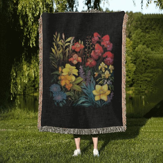 Orchids Flowers Garden Blossom Orchid Lover Woven Blankets