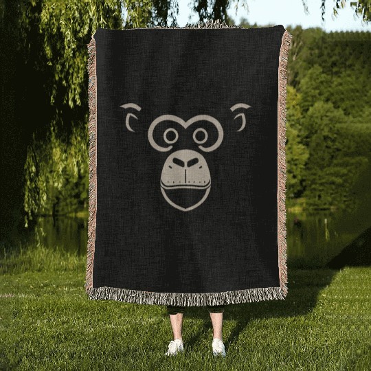 monkey face Woven Blankets
