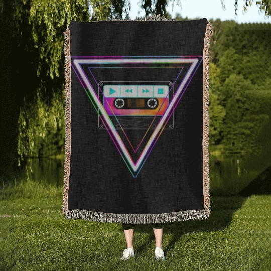 Totally Triangular 80s Cassette Tape Woven Blankets