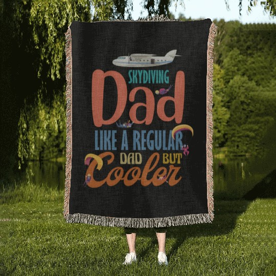 Skydiving Dad nostalgia Woven Blankets