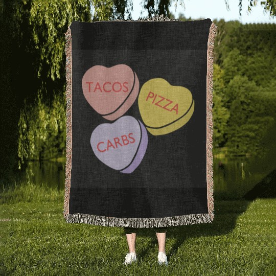 FRONTARTFunny Conversation Hearts Candy Woven Blankets