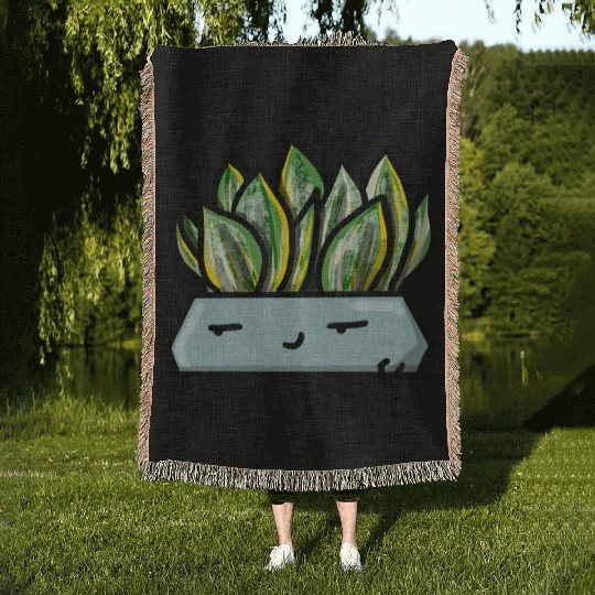 Pocket Plant Sansevieria Woven Blankets
