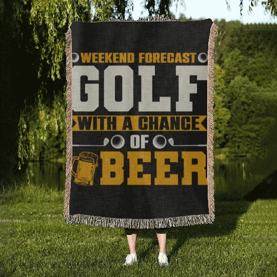 Golf With A Chance Of Beer Woven Blankets