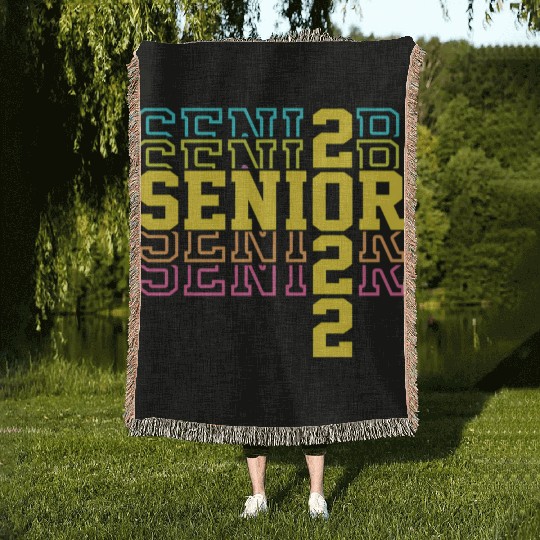 Grad 22 Senior Class Of 2022 Bright Colors Ns Will Woven Blankets