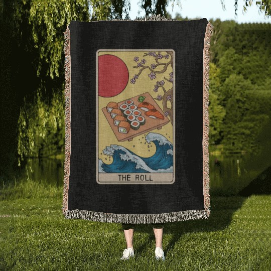 Tarot Card Reader Sushi Lover Sushi Eater Japanese Woven Blankets