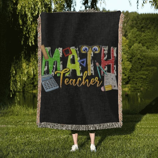 Math Teacher Woven Blankets