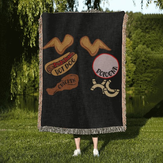 Chicken Wing Chicken Wing Hot Dog Bologna Viral So Woven Blankets