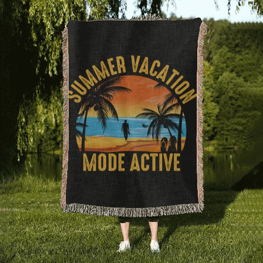summer vacation Woven Blankets