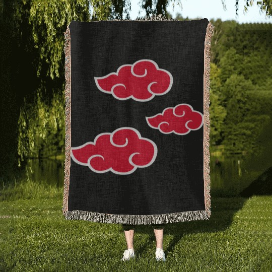 Ninja Red Clouds Anime Woven Blankets