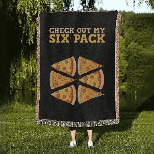 Abs Pizza Chef Gym Six Pack Abs Woven Blankets