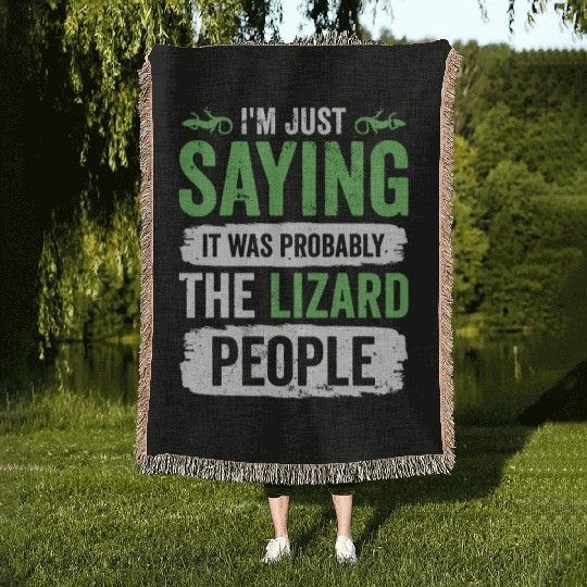 Lizard Reptilian Agenda Conspiracy Theory Woven Blankets