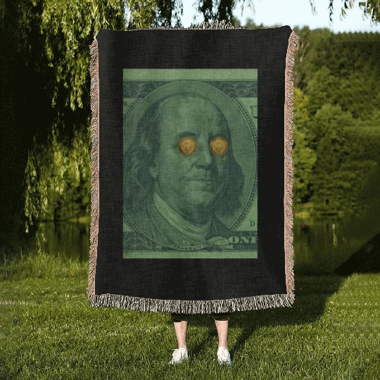 Benjamin Franklin Bitcoin Woven Blankets