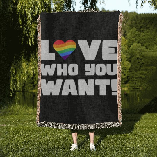 Pride LGBT Love wins, we are queer and proud Woven Blankets