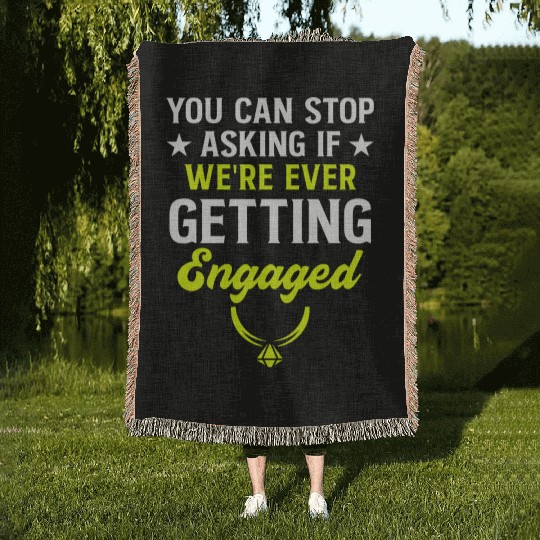 Funny Engagement Design Save The Date 0 Woven Blankets