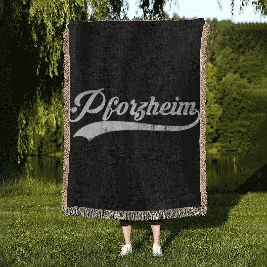 Pforzheim City Old School Woven Blankets