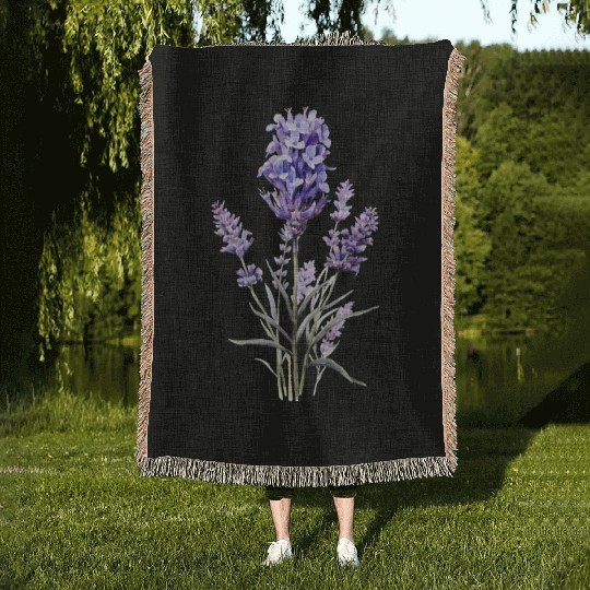 Lavender Flower Woven Blankets