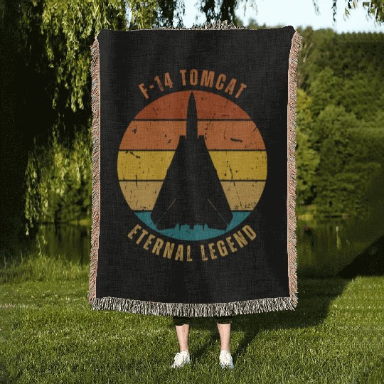 Retro F-14 Tomcat Woven Blankets