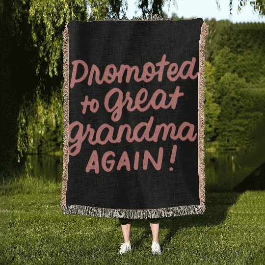 Promoted To Great Grandma Again Pregnancy Announce Woven Blankets
