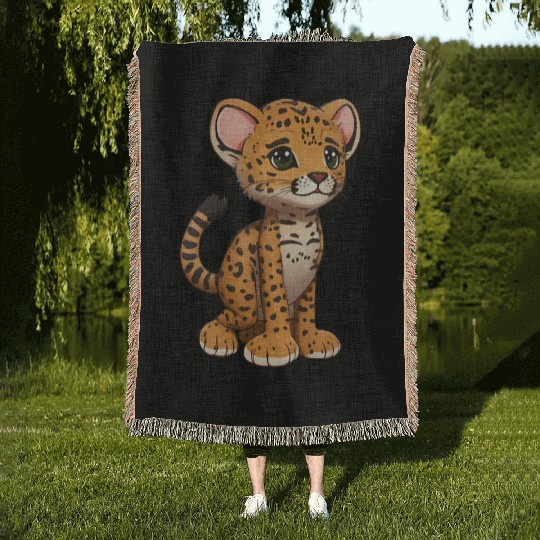 Totally cute cheetah Woven Blankets