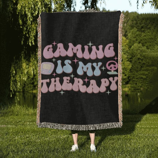 Gaming Is My Therapy, Happy Game Day Woven Blankets