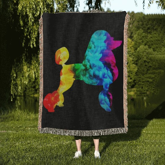 poodle proud proudle pride rainbow dog dogmonth Woven Blankets
