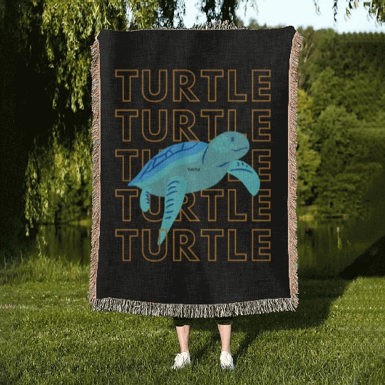 Sea Turtle Doodle Woven Blankets