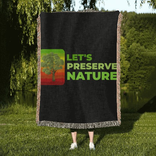 Lets preserve Nature nostalgia Woven Blankets