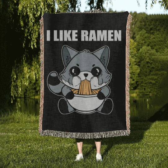I Like Ramen Japanese Gift Woven Blankets