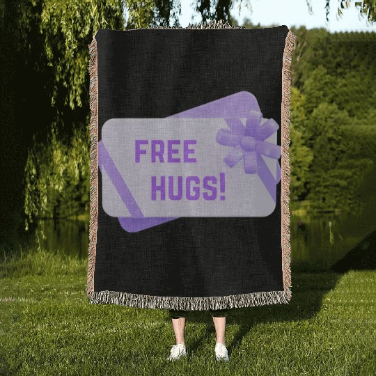 Free Free Hugs Gift Card funny Woven Blankets