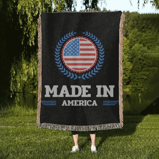 made in america red girl love Woven Blankets