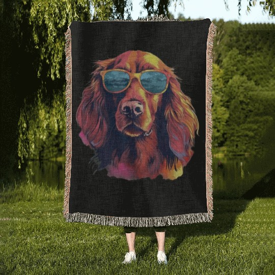 Irish Red Setter Dog Dog Breed for a Irish Red Woven Blankets