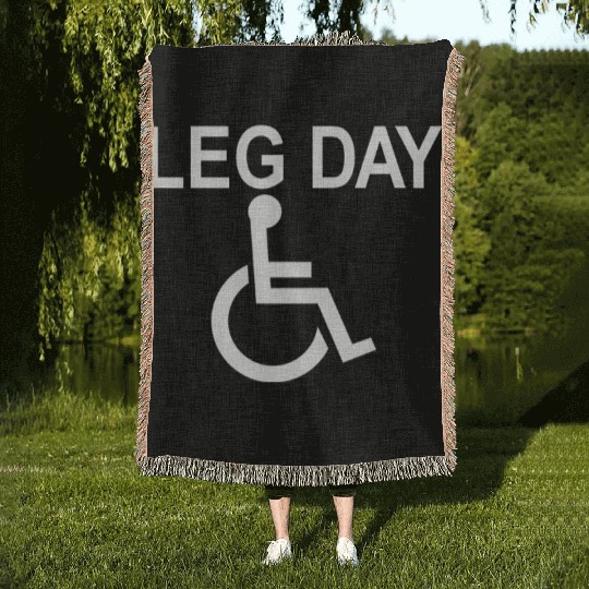 Handicapped Leg Day Handicapped Disabled Handicap Woven Blankets